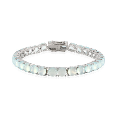 Aqua Chalcedony Silver Bracelet