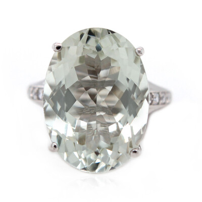 Green Amethyst Silver Ring