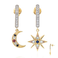 Blue Sapphire Silver Earrings