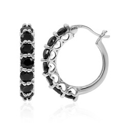 Black Spinel Silver Earrings