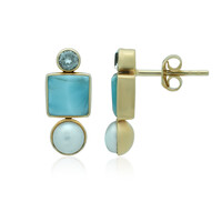 Larimar Silver Earrings