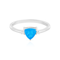 Blue Ethiopian Opal Silver Ring
