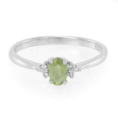 Green Sapphire Silver Ring