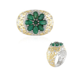 Zambian Emerald Silver Ring (Gems en Vogue)