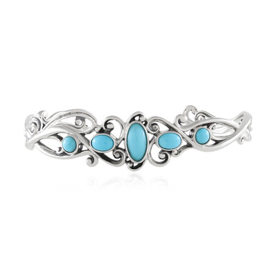 Sleeping Beauty Turquoise Silver Bangle (Desert Chic)