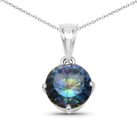 Mystic Blue Quartz Silver Necklace