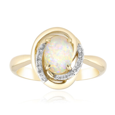 9K Brazilian White Opal Gold Ring