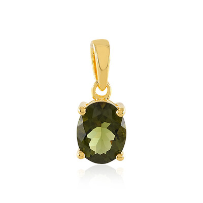 Moldavite Silver Pendant