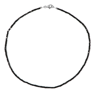 Black Spinel Silver Necklace