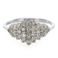Chocolate Diamond Silver Ring