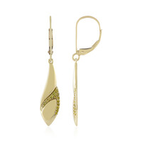 9K VS1 Yellow Diamond Gold Earrings