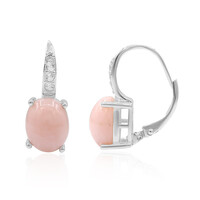 Pink Opal Silver Earrings