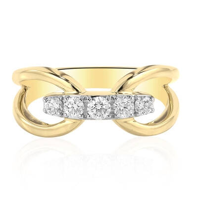 14K IF (D) Diamond Gold Ring (Annette)