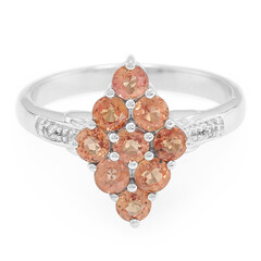 Sunset Ruby Silver Ring