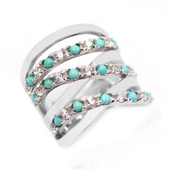 Campitos Turquoise Silver Ring (Anne Bever)