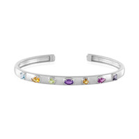 Amethyst Silver Bangle