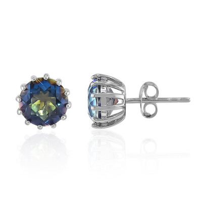 Mystic Blue Quartz Silver Earrings