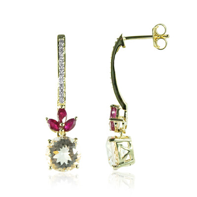 14K Brazilian Morganite Gold Earrings (de Melo)