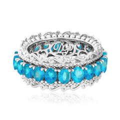 Neon Blue Apatite Silver Ring (Dallas Prince Designs)