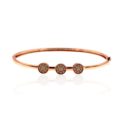 9K SI1 Argyle Rose De France Diamond Gold Bangle (Annette)
