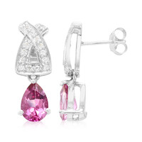 Flamingo Topaz Silver Earrings