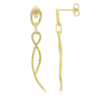 Fancy Diamond Silver Earrings
