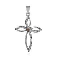 I2 Champagne Diamond Silver Pendant