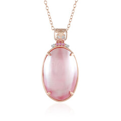 Pink Mabe Pearl Silver Necklace (Gems en Vogue)