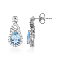Sky Blue Topaz Silver Earrings