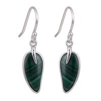 Malachite Silver Earrings