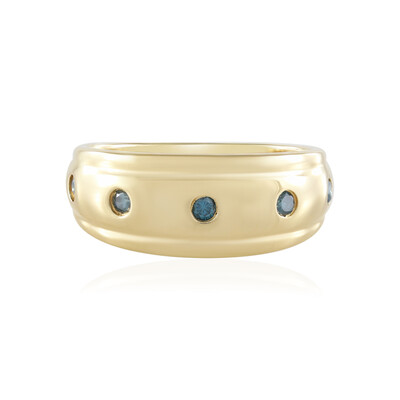I2 Blue Diamond Silver Ring