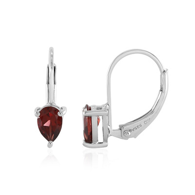 Indian Garnet Silver Earrings