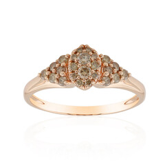 9K SI1 Argyle Rose De France Diamond Gold Ring
