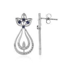 Blue Sapphire Silver Earrings