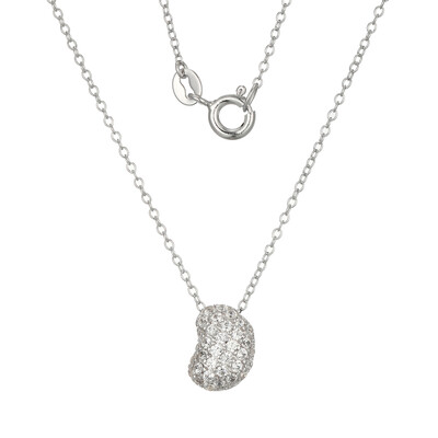 Zircon Silver Necklace (Adela Silber)