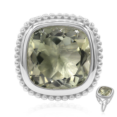 Green Amethyst Silver Ring