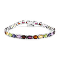 Garnet Silver Bracelet