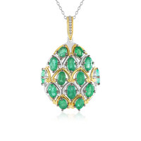Zambian Emerald Silver Necklace (Gems en Vogue)