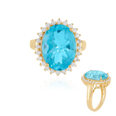 Paraiba Color Topaz Silver Ring