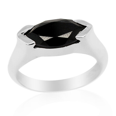 Black Spinel Silver Ring