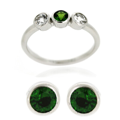 Russian Diopside Silver Ring