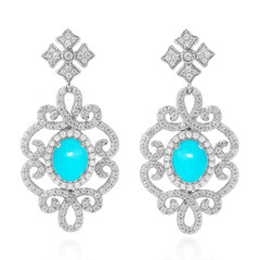 Sleeping Beauty Turquoise Silver Earrings (Dallas Prince Designs)