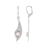 Rose Quartz Silver Earrings