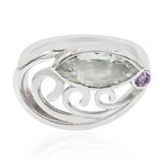 Green Amethyst Silver Ring