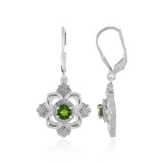 Russian Diopside Silver Earrings