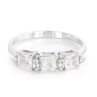 Rainbow Moonstone Silver Ring