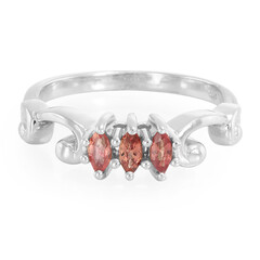 Sunset Ruby Silver Ring