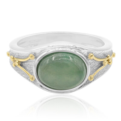 Green Jadeite Silver Ring (Annette)