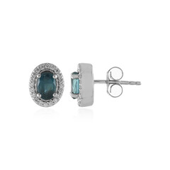 Belgian Teal Fluorite Silver Earrings