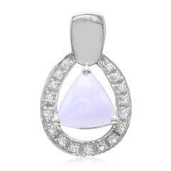 Blue Lace Agate Silver Pendant